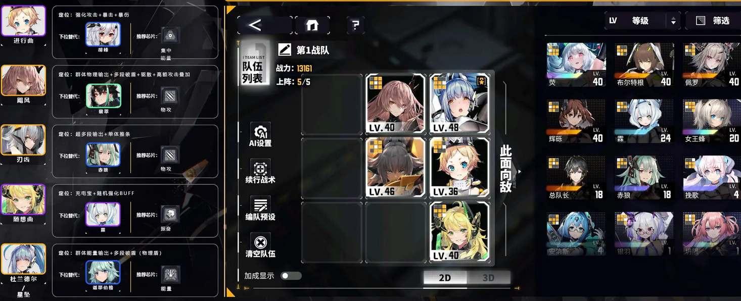 交错战线一波流队阵容
